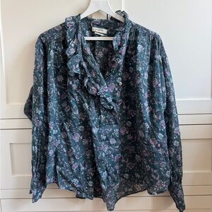 Isabel Marant etoile floral ruffle blouse